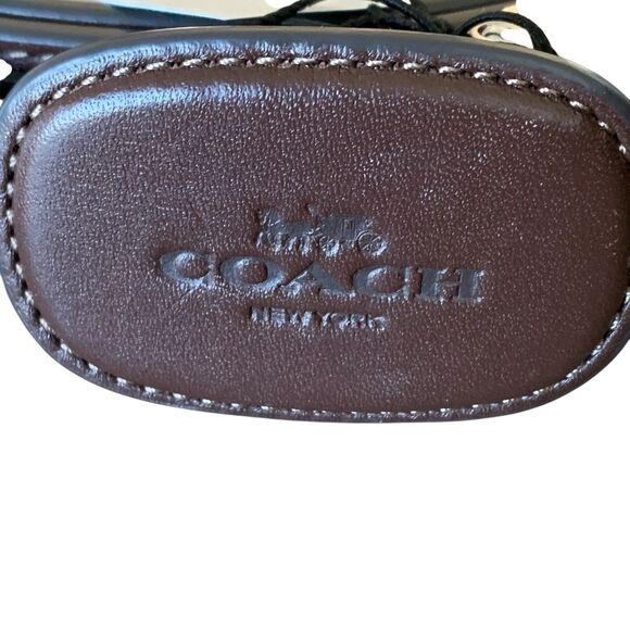 Coach Belt Plaque Buckle One Size CW737 42” Maple Brown Leather Silver-Tone NWT - Picture 2 of 14